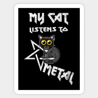 Vintage style - My cat listens to Metal Sticker